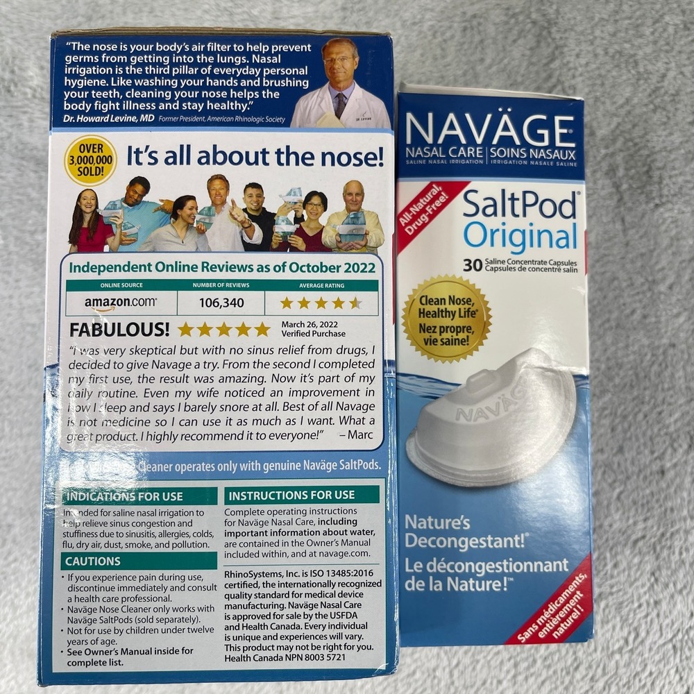 Navage Nasal Irrigation Starter Bundle: Navage Nose Cleaner W/ 30 Salt Pods - Picture 8 of 10